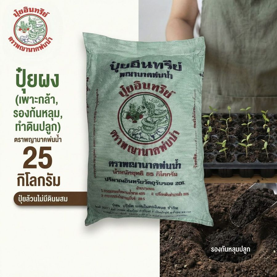 ปุ๋ยผงพญานาคพ่นน้ำ กระสอบ 25 กิโลกรัม